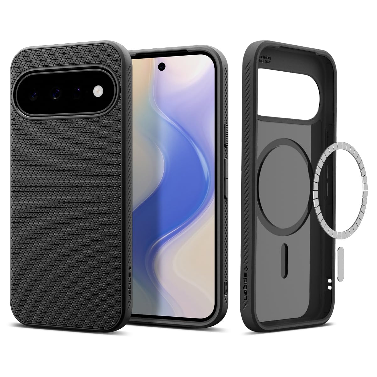 Spigen 【Made for Google 公式認定】 for Pixel 11 ケース リキッドエア・マグフィット (マット・ブラック)