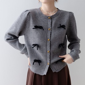 リボンディテールカーディガン　A2402