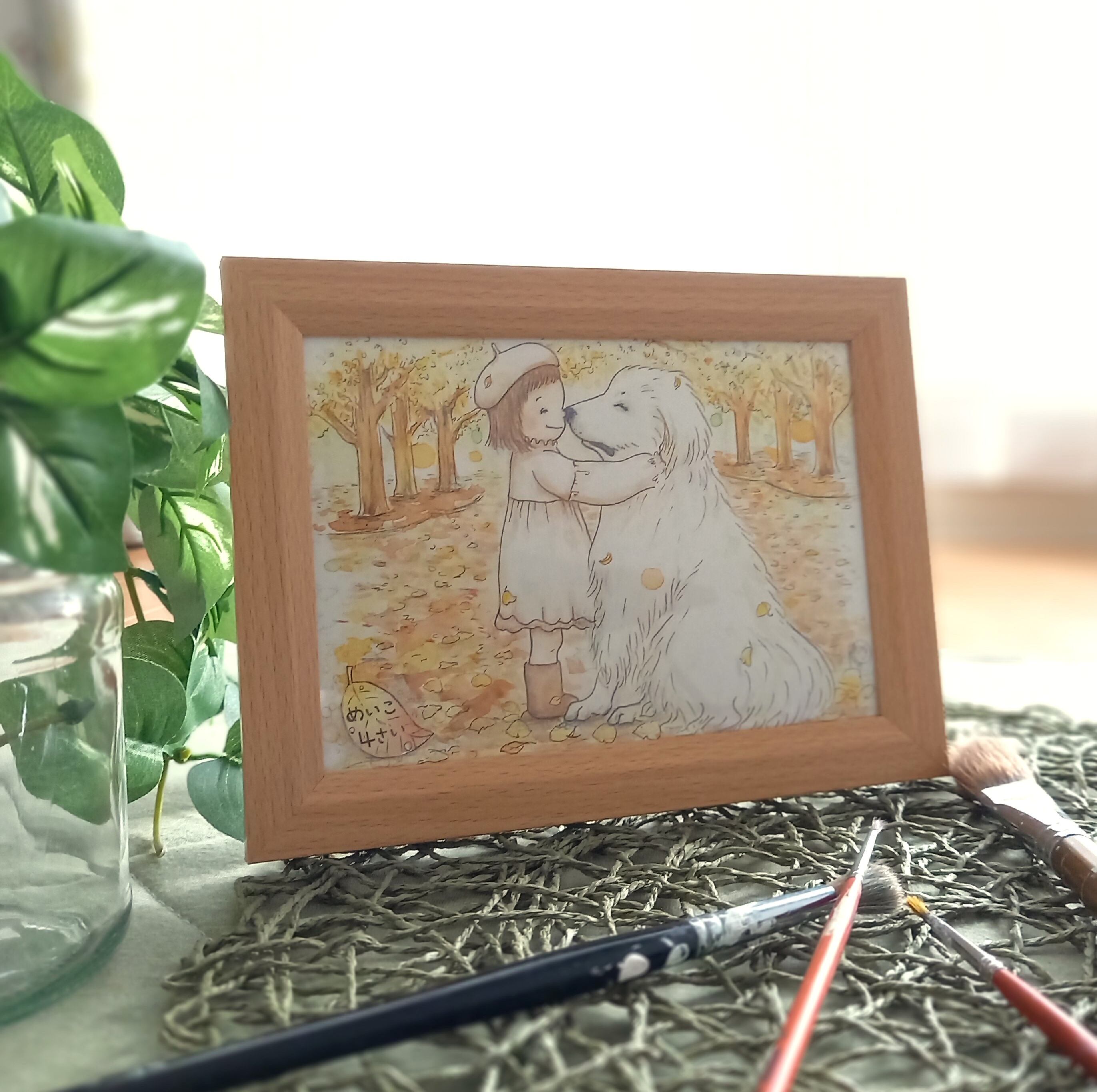 お空の天使イラスト原画☆2L判size受注品 | イラスト工房 hikarino