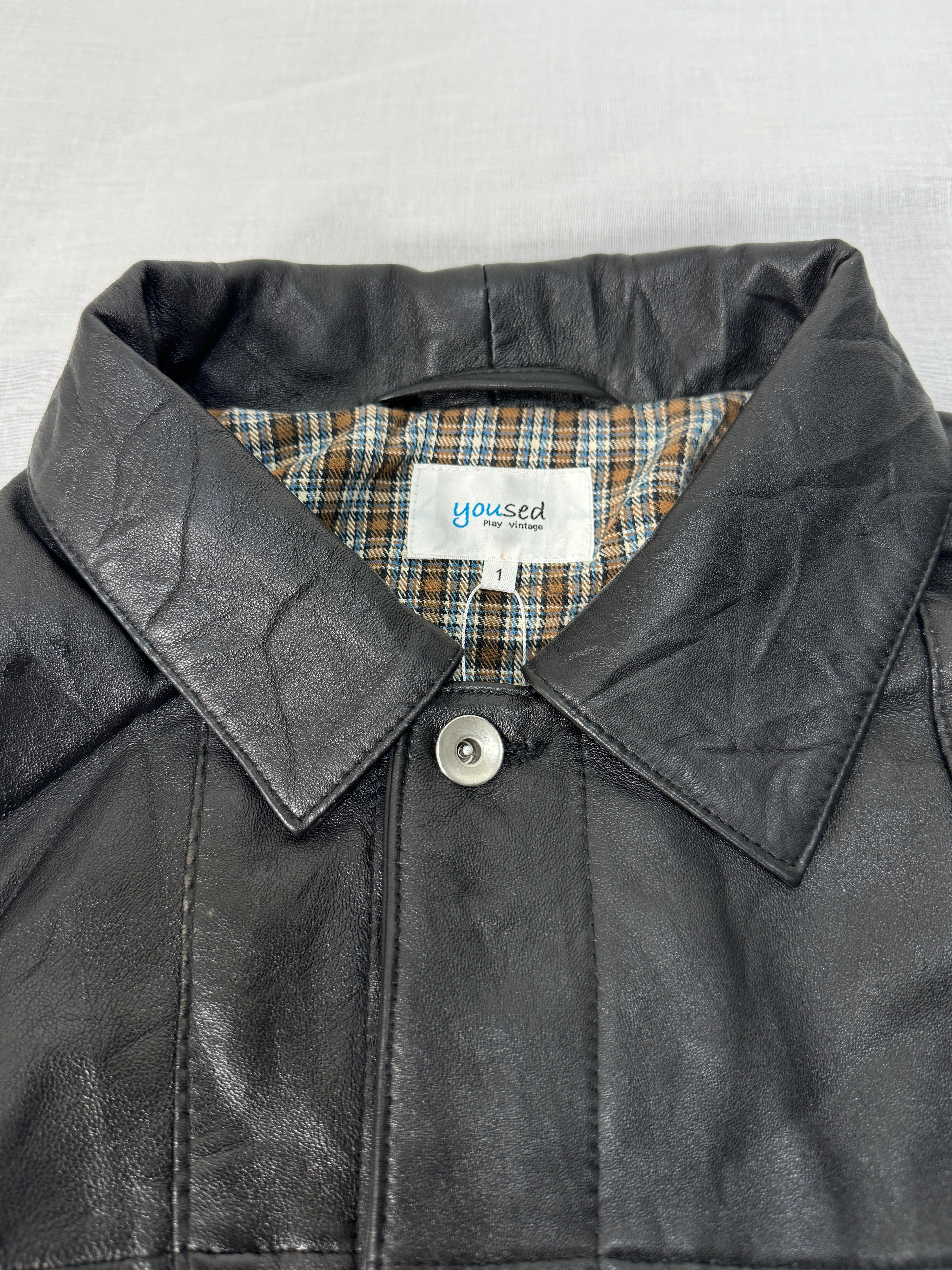 3POCKET 1st LEATHER JKT (Silver Button) | yoused