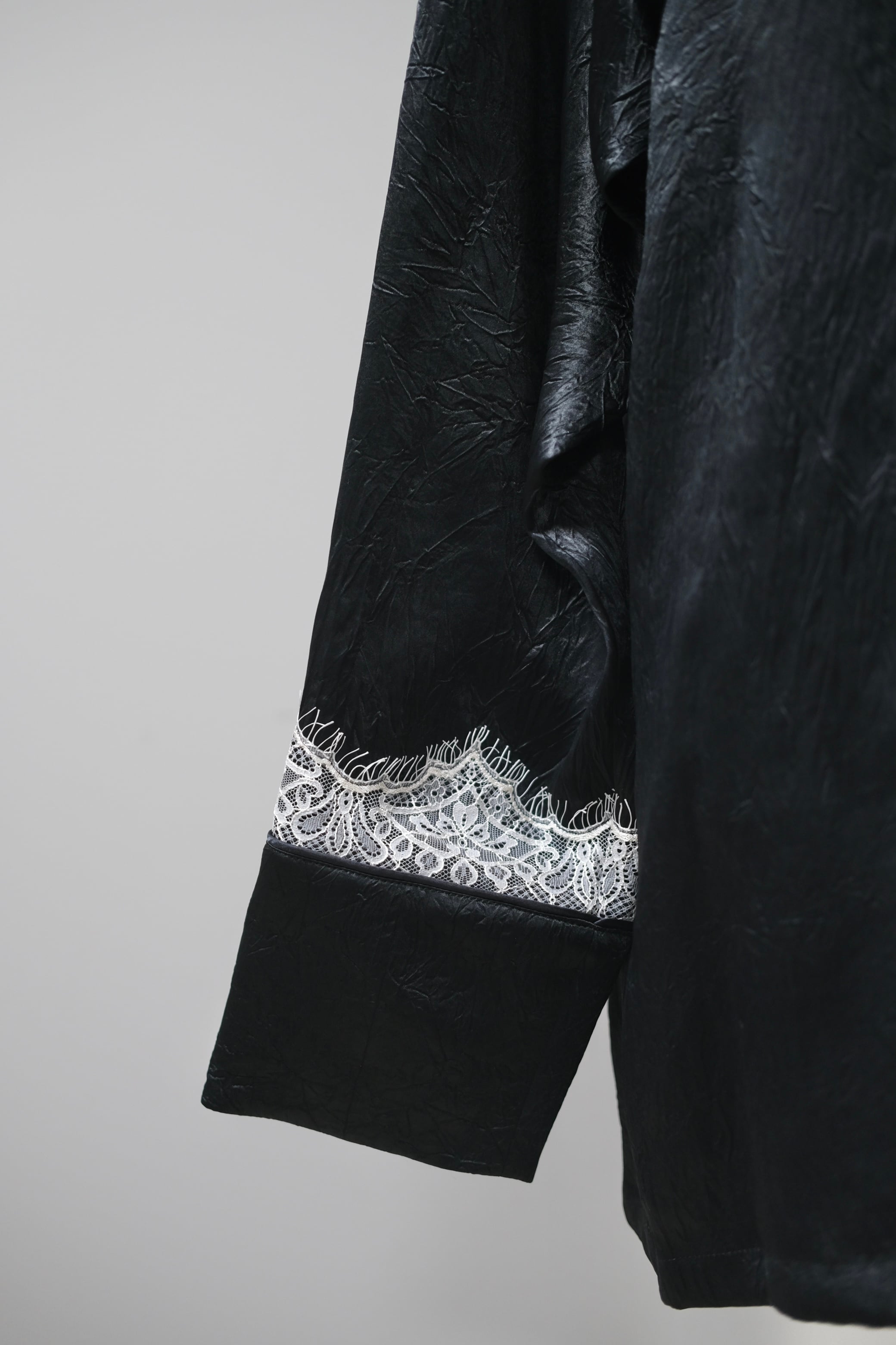 Tanaka Daisuke】lace collar sleep china button shirt | loop