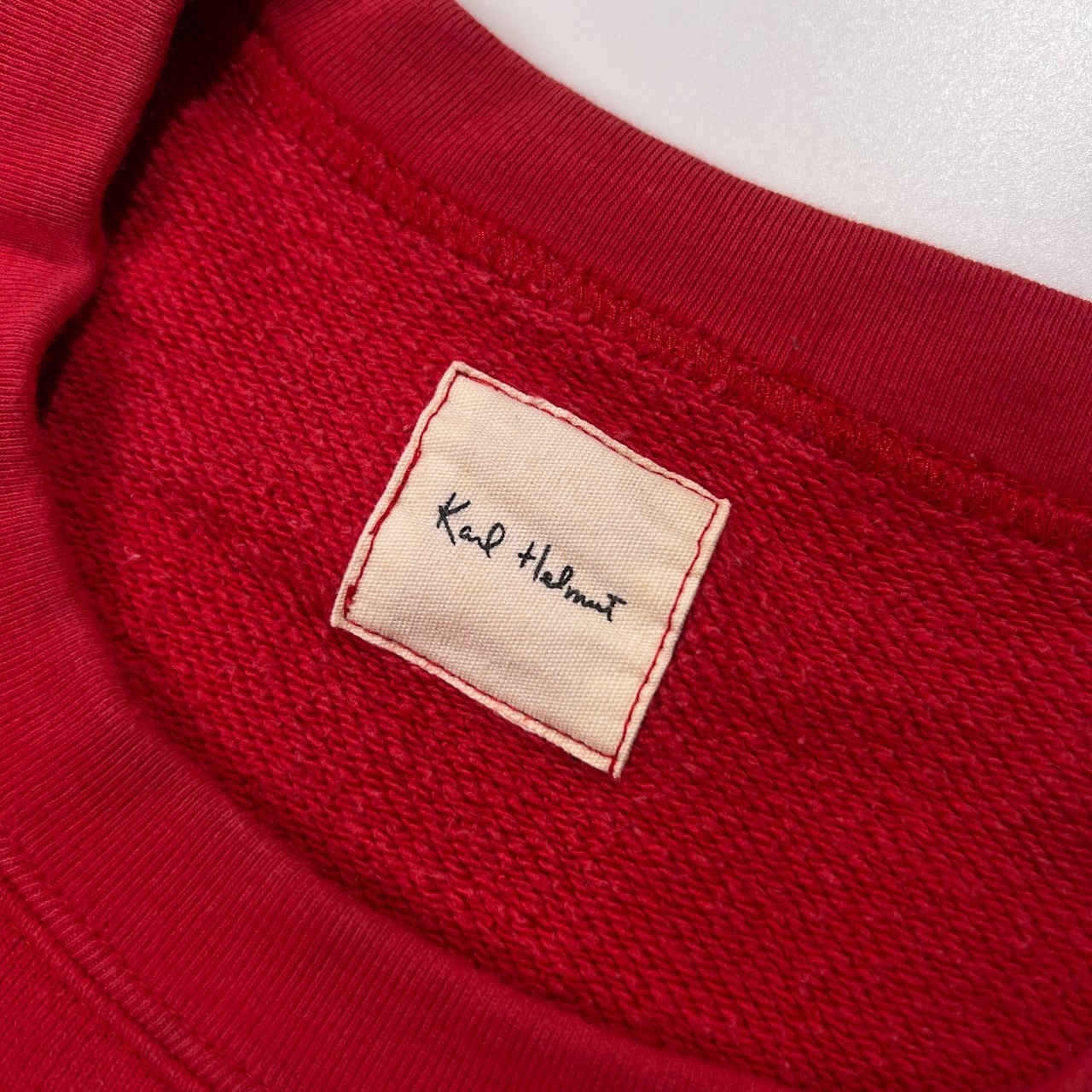Karl Helmut カールヘルム 両袖ワッペン スウェット トレーナー /レッド/ピンクハウス/ビンテージ