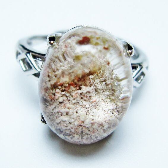 ガーデンクォーツ 指輪 ガーデン水晶 リング フリーサイズ 14号 一点物 メール便可 [M便 1/20] 115-6999