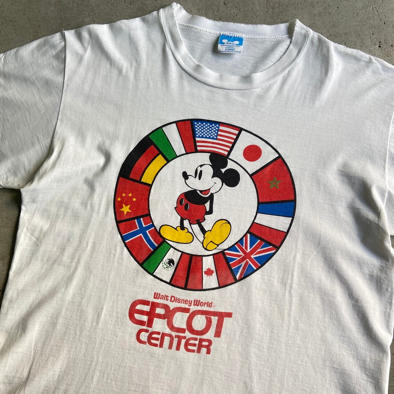 80年代 USA製 Disney ディズニー EPCOT CENTER キャラクタープリントT