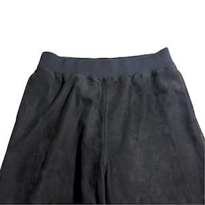 PORTER CLASSIC black suede wide pants