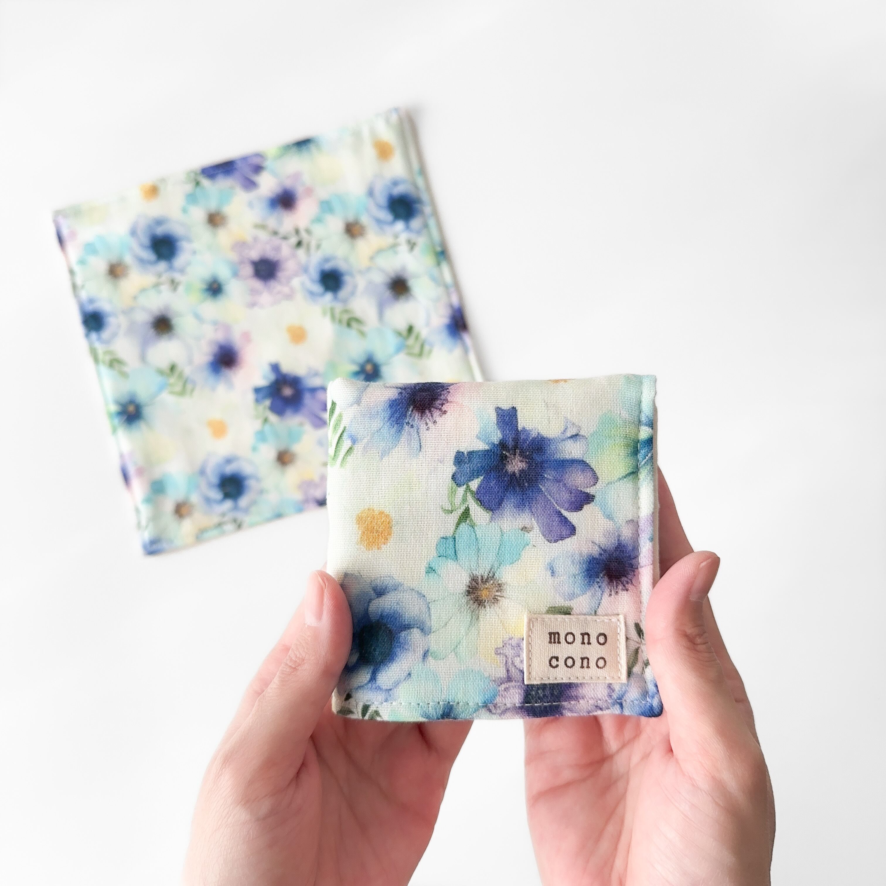 数量限定『 花彩~hanairo~ 』名入れ・ループ可 |ガーゼ+オーガニックコットン |ガーゼハンカチ|出産祝い|誕生日|プチギフト|母の日|敬老の日