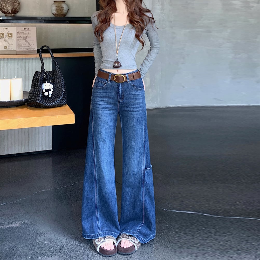 【bottoms】デニムワイドパンツ M32931