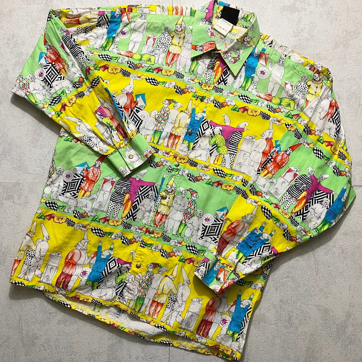 vintage VERSACE JEANS COUTURE clown pattern cotton shirt | NOIR ONLINE