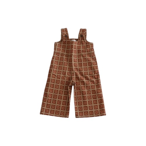 & pal / retro pattern corduroy salopette / bordeaux / 80-120cm