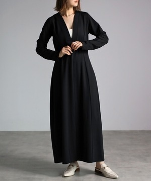 Vネックコクーンワンピース【w-30287】.