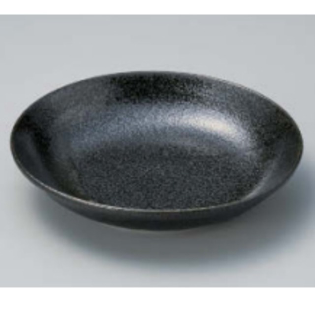 美濃粉引（黒）黒19.5㎝深皿