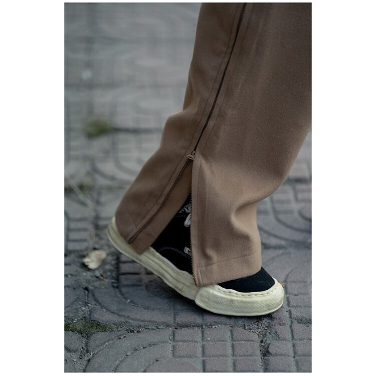 ★THICK ZIPPER STRAIGHT CASUAL PANTS　　　24330