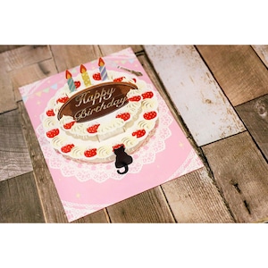 【BirthdayCard】ネコ/誕生日メッセージカード/バースデーカード/C0pernicus  便箋・封筒レターセット