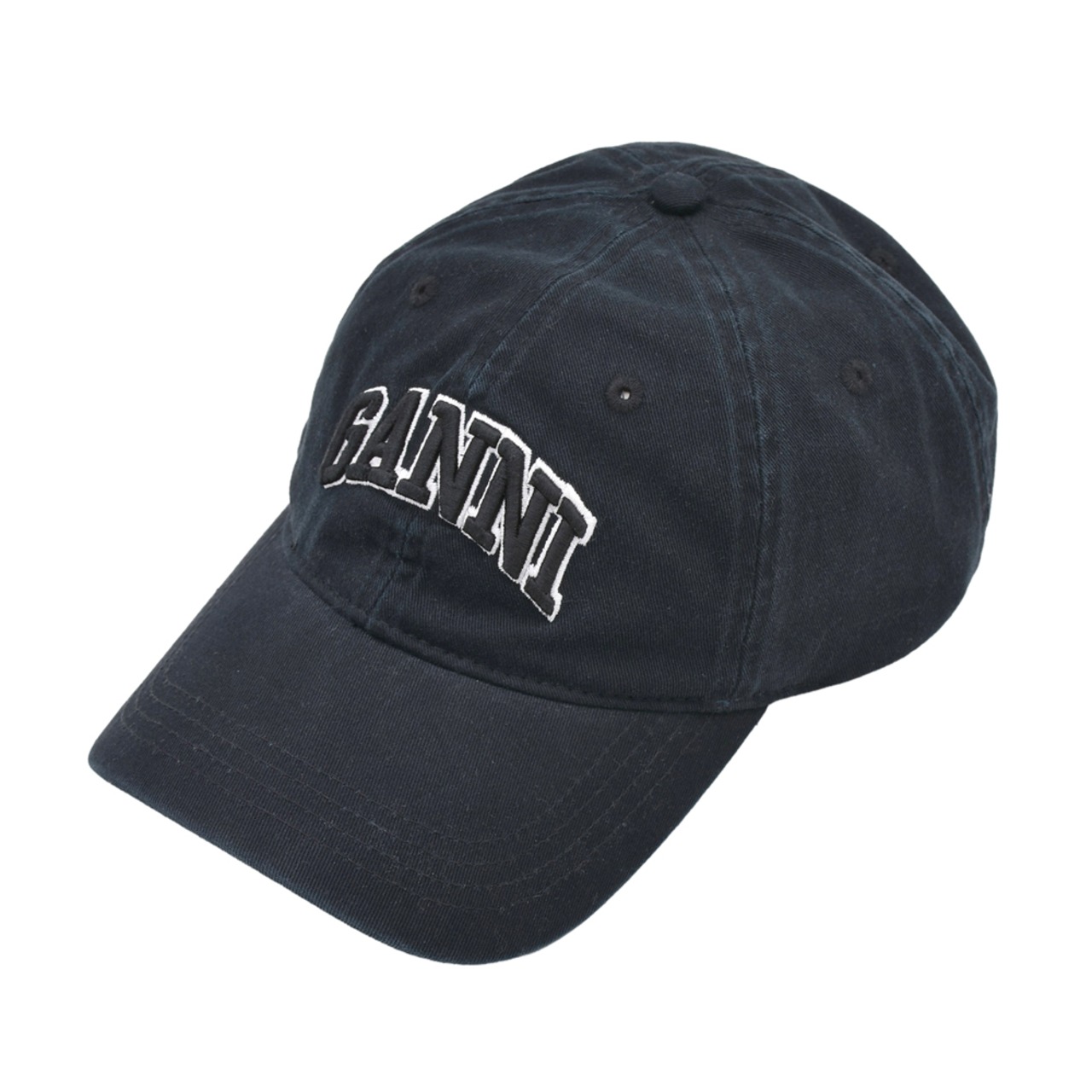 【GANNI】Washed Cotton Canvas Cap Emb - 5