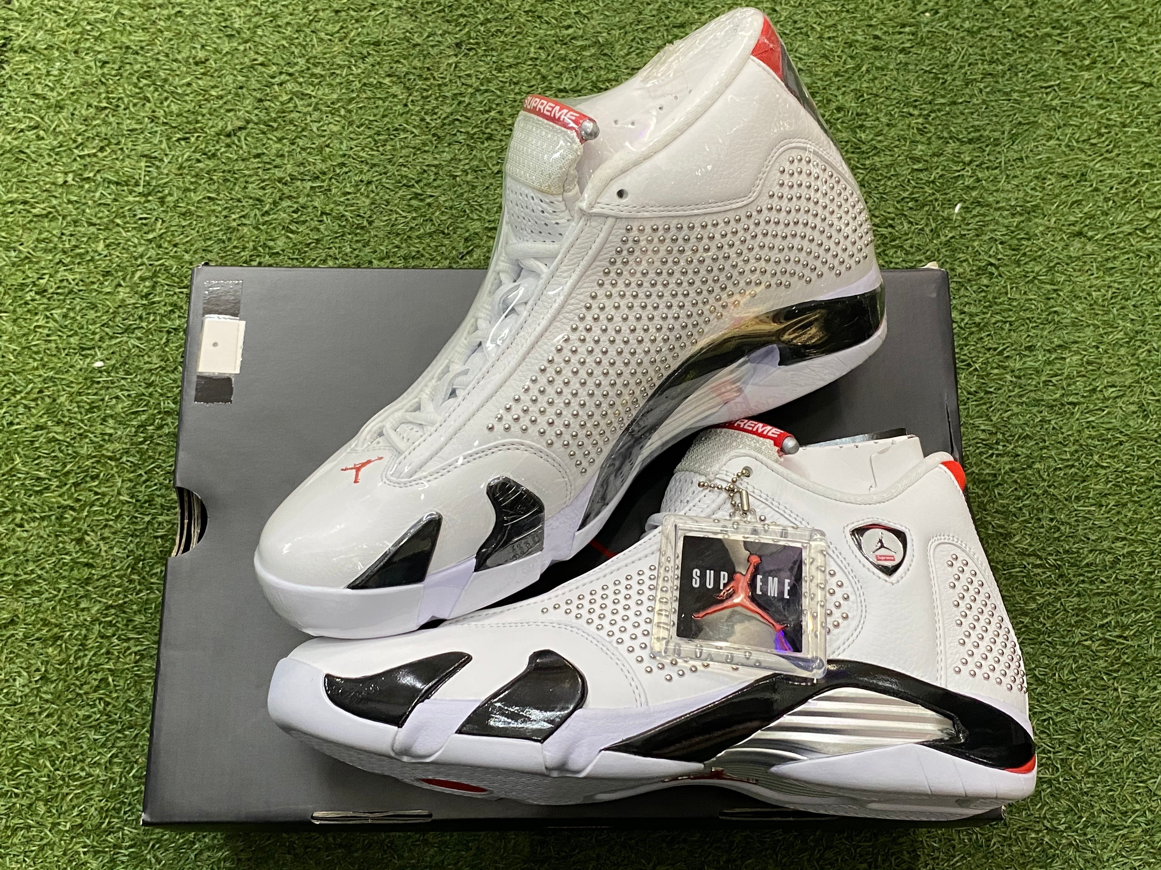 20％OFF Supreme × NIKE AIR JORDAN 14 RETRO S 28cm WHITE BV7630-106  