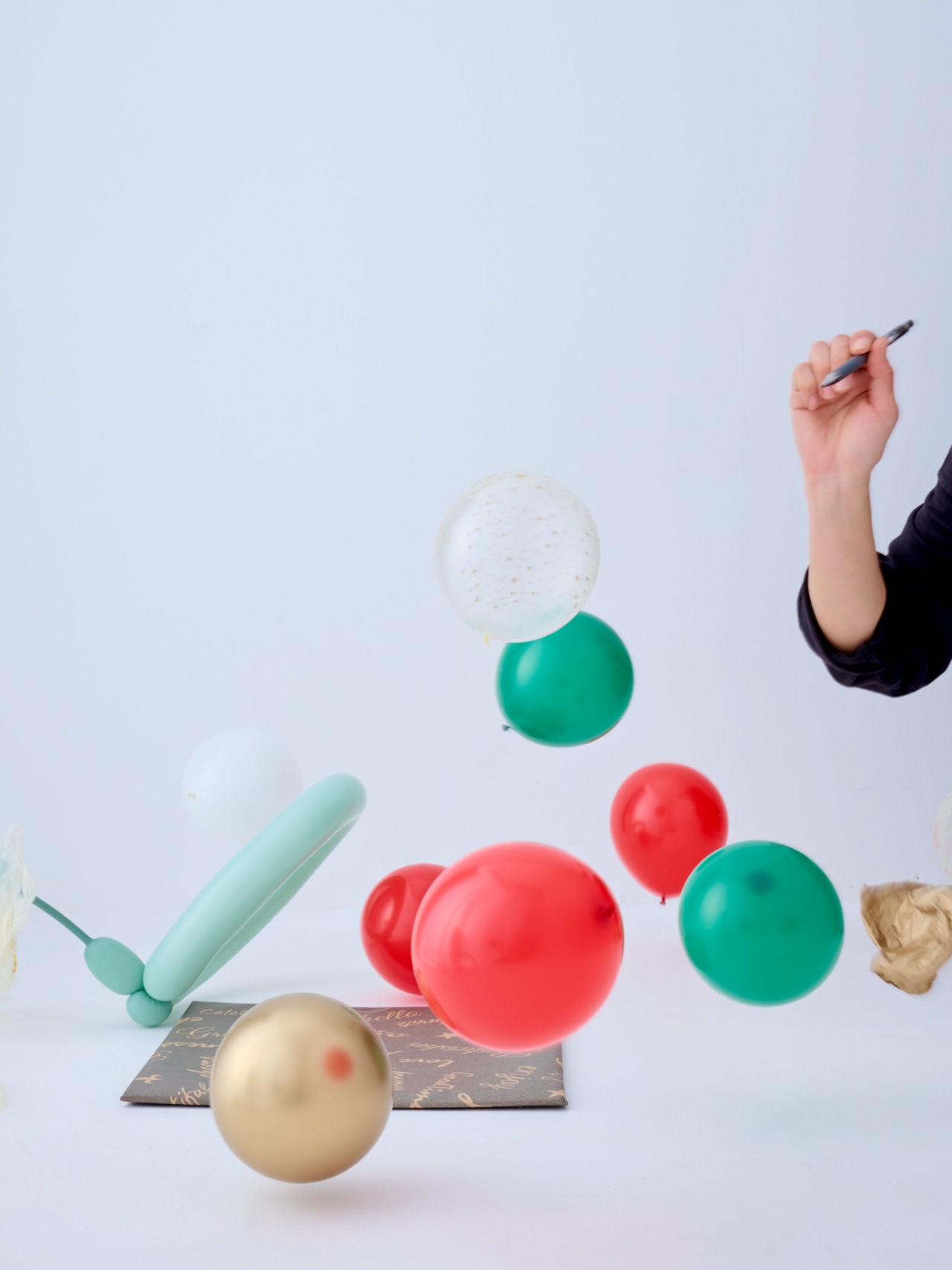 バルーンラッピング POPPING BALLOON X’mas ヘリウムバルーン付き