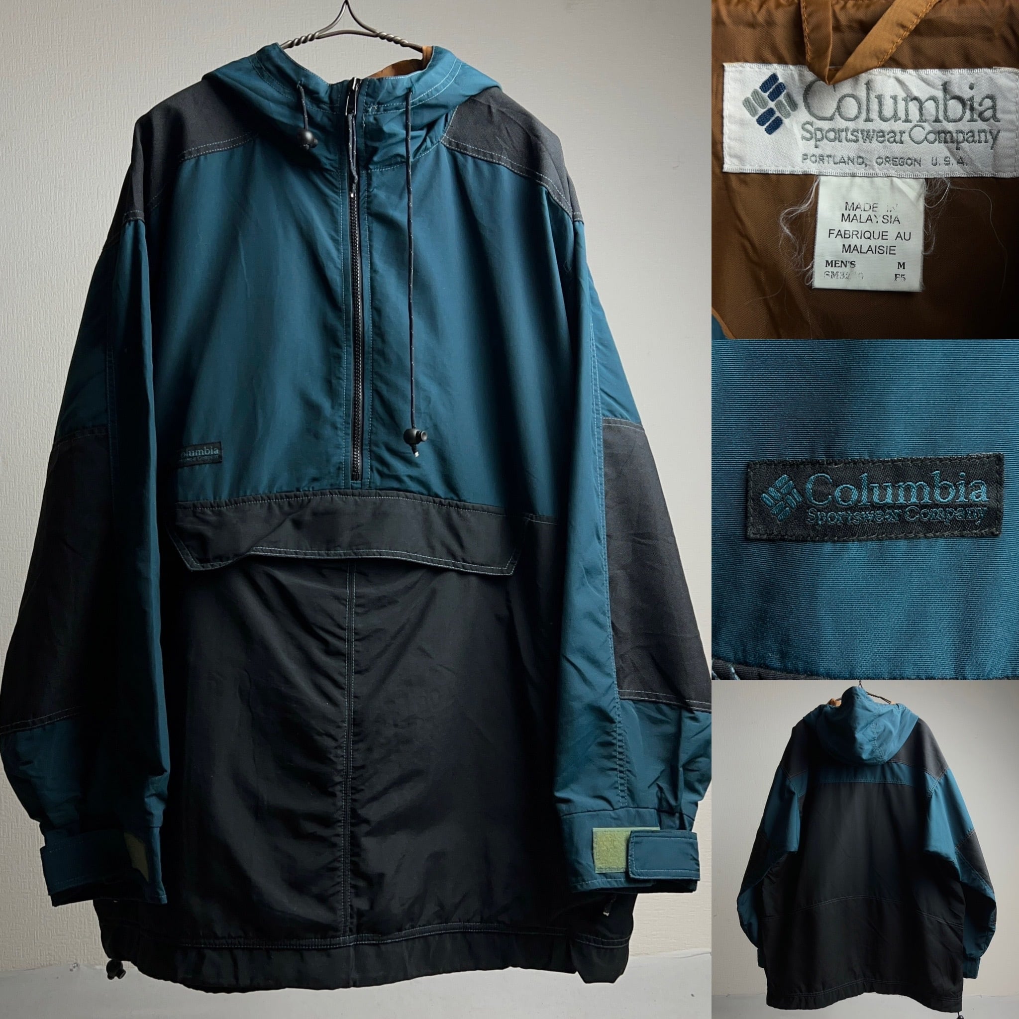 90's “Columbia” Nylon Pullover Jacket SIZE M 90年代 コロンビア 白