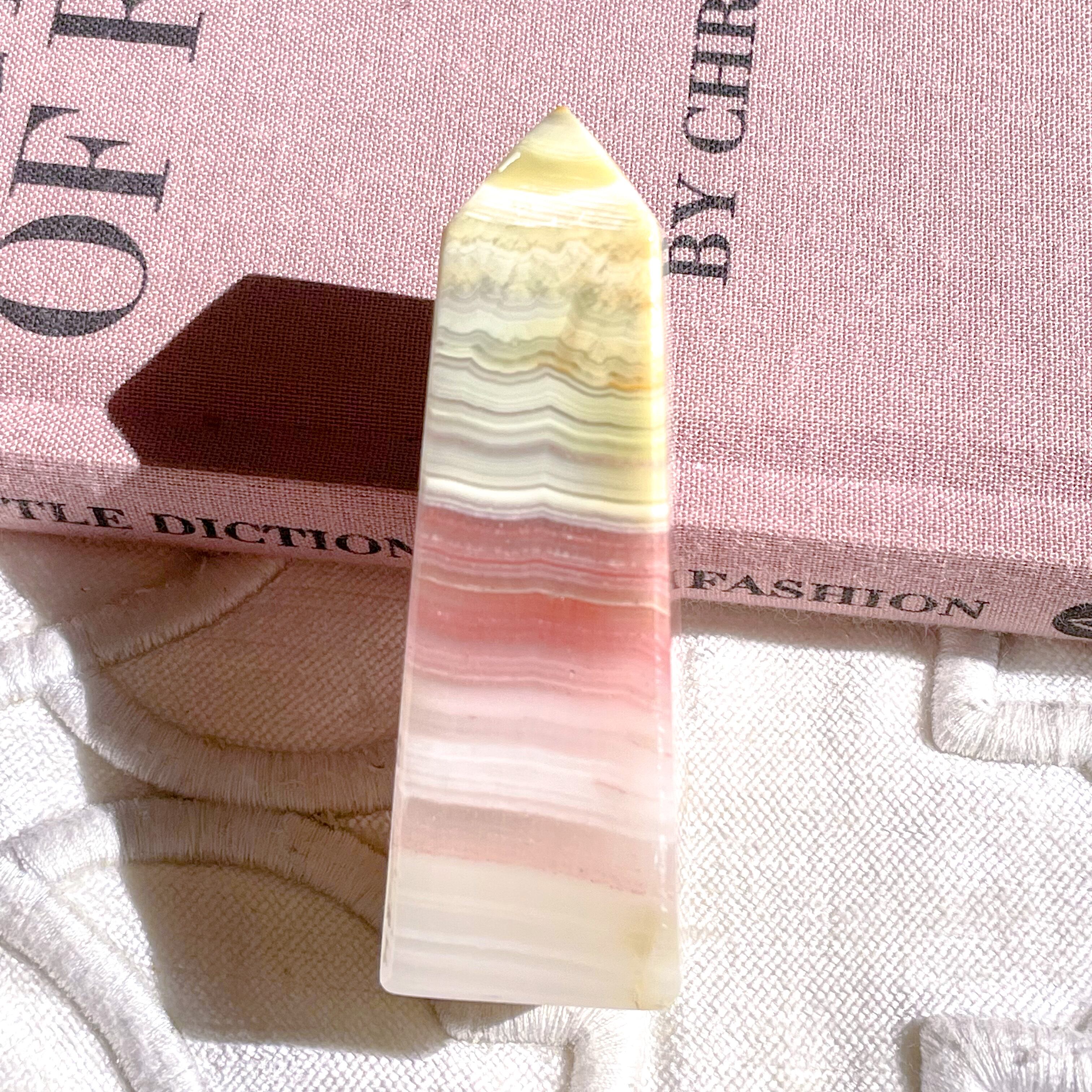Pink Banded Calcite Point 2 ✧ ピンクバンデッドカルサイト | FLUXY