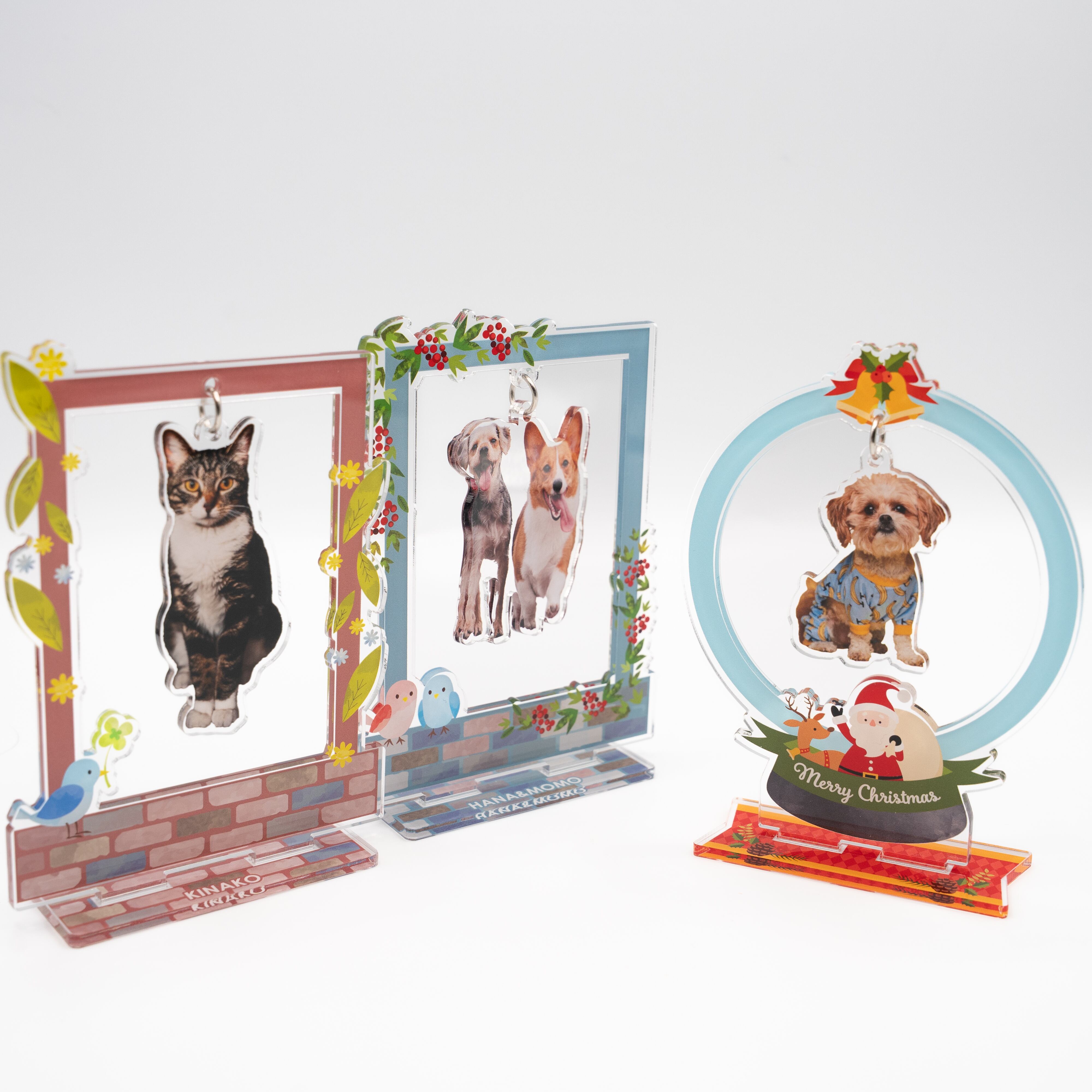 【送料無料】うちのこ ぶらさがりアクリルスタンド(写真・名入れ)