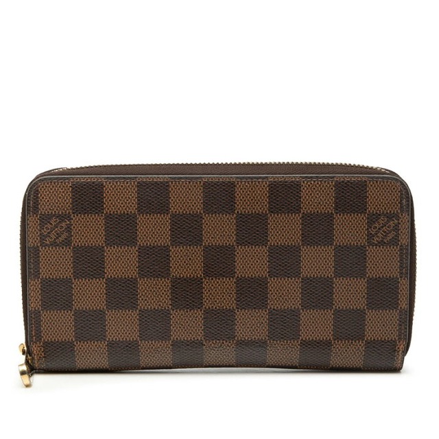 ルイ ヴィトン ダミエ ジッピーウォレット 長財布 N41661 ブラウン PVC レディース LOUIS VUITTON 【中古】