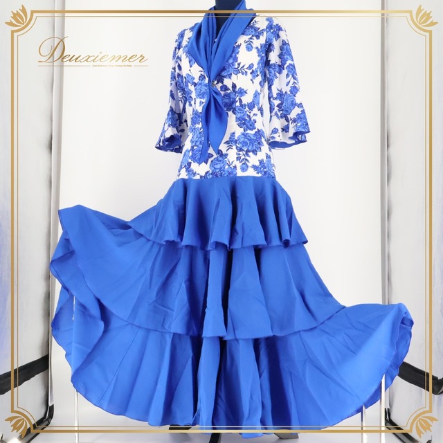 フラメンコ衣装】ブルー Naomi Collection ナオミコレクション 