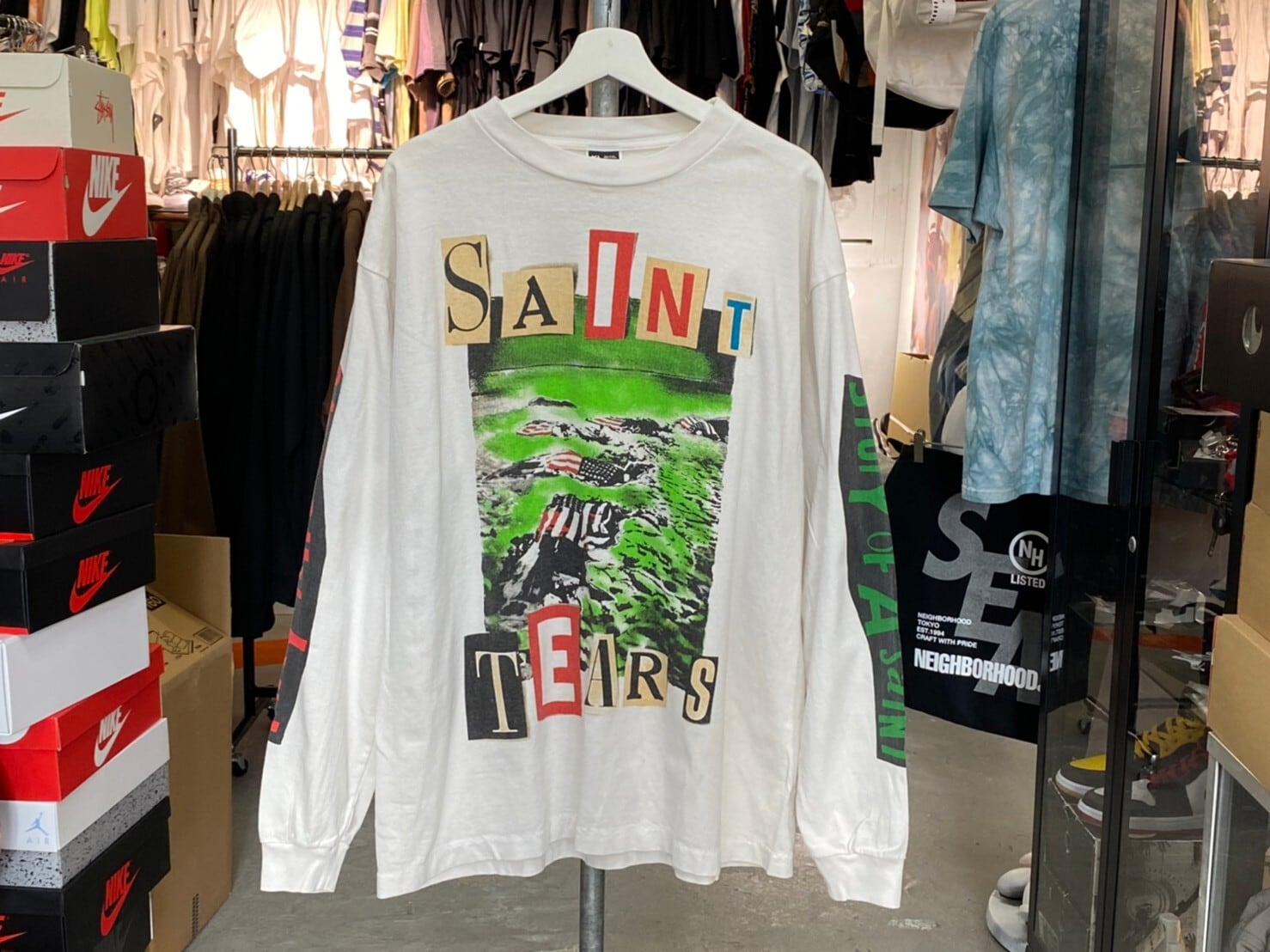 SAINT MICHAEL × DENIM TEARS L/S PUNK GIRL TEE WHITE XL 02211 