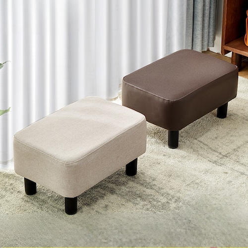 スツール 高さ23cm ３カラー リネン ブラック ブラウン レザー スツール 無垢材 家庭用 玄関椅子 靴用スツール コーヒーテーブル用スツール 大人用 子供用 小さなスツール リビングルーム用 ドア用スツール