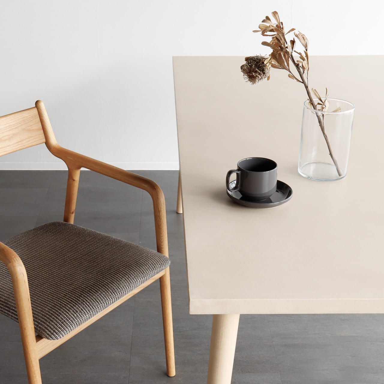 ダイニングテーブル（ミキモク） モールテックス ダイニング テーブル Greige-BM24 （鉄脚／木製脚