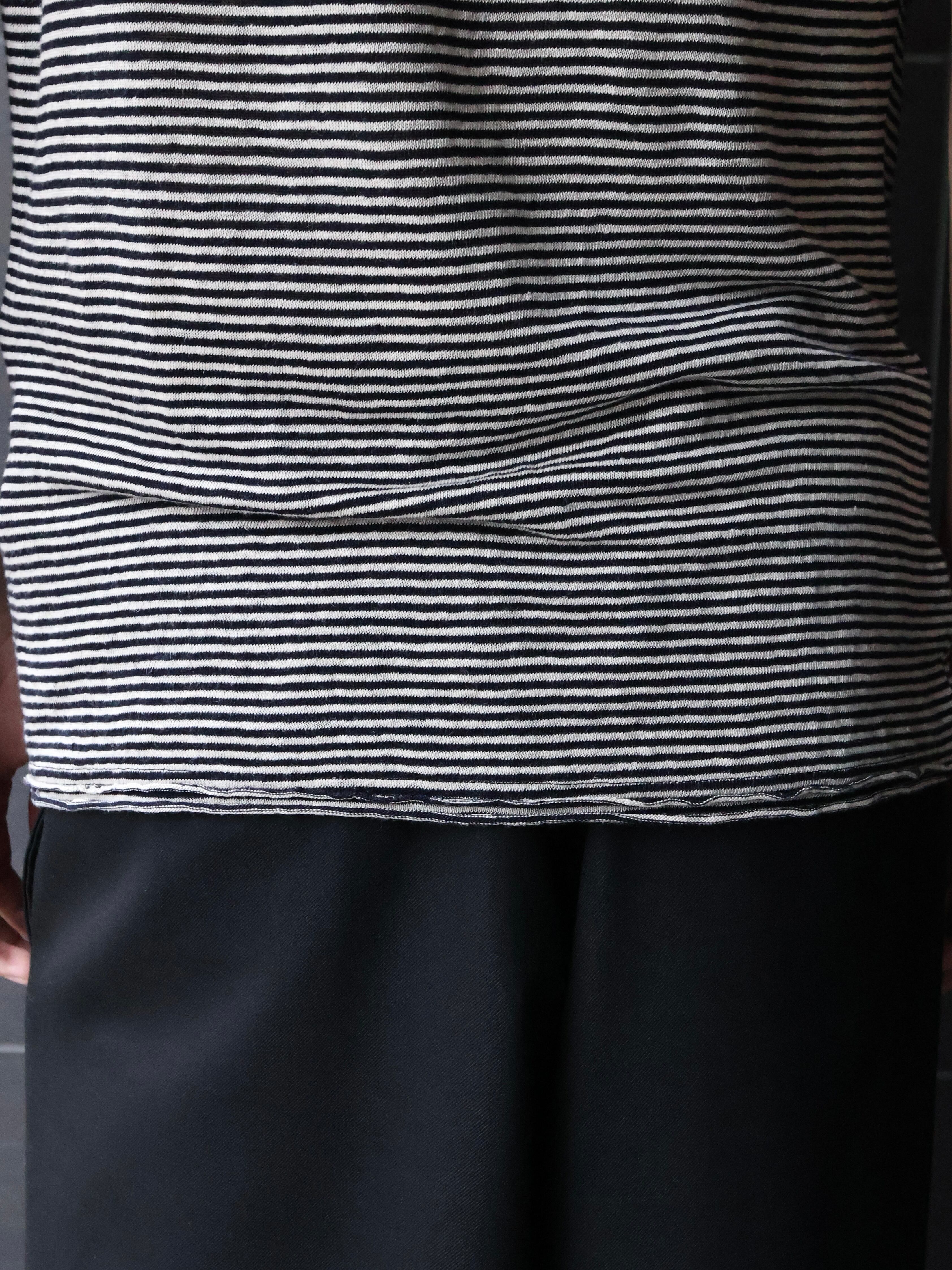 5351 pour les homme】drape neck border top | blendmarket