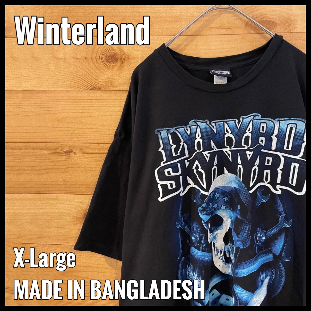 【winterland】Lynyrd Skynyrd レーナードスキナード バンドTシャツ スカル バイク プリント XL ビッグサイズ US古着 アメリカ古着