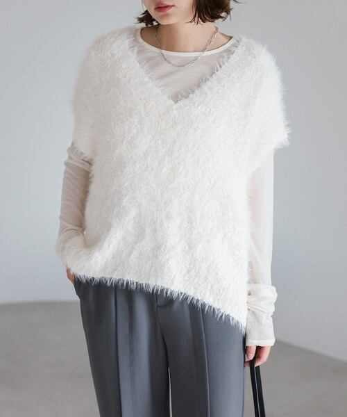 ファーライクニットベスト