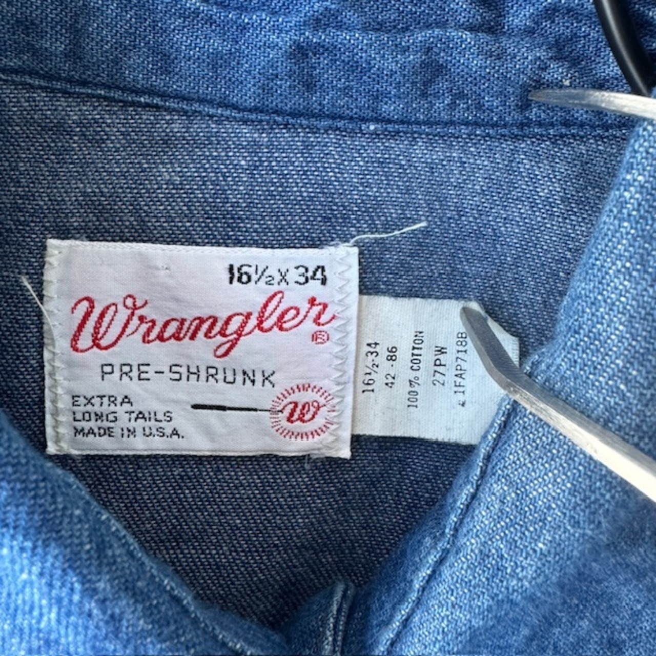 Wrangler 27MW ウエスタンシャツ 70s 画像5