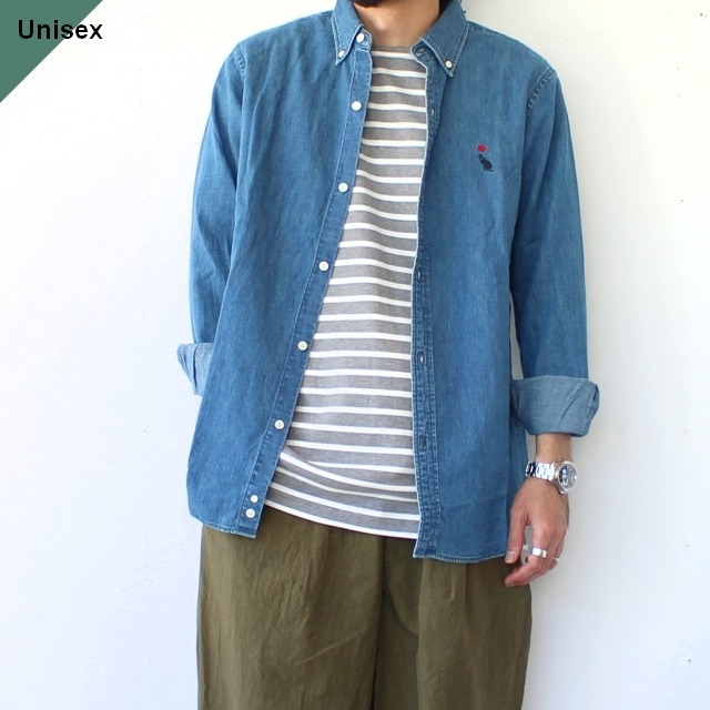 Bohemians ボタンダウンデニムシャツL/S　B.D DENIM SHIRTS　（Blue）