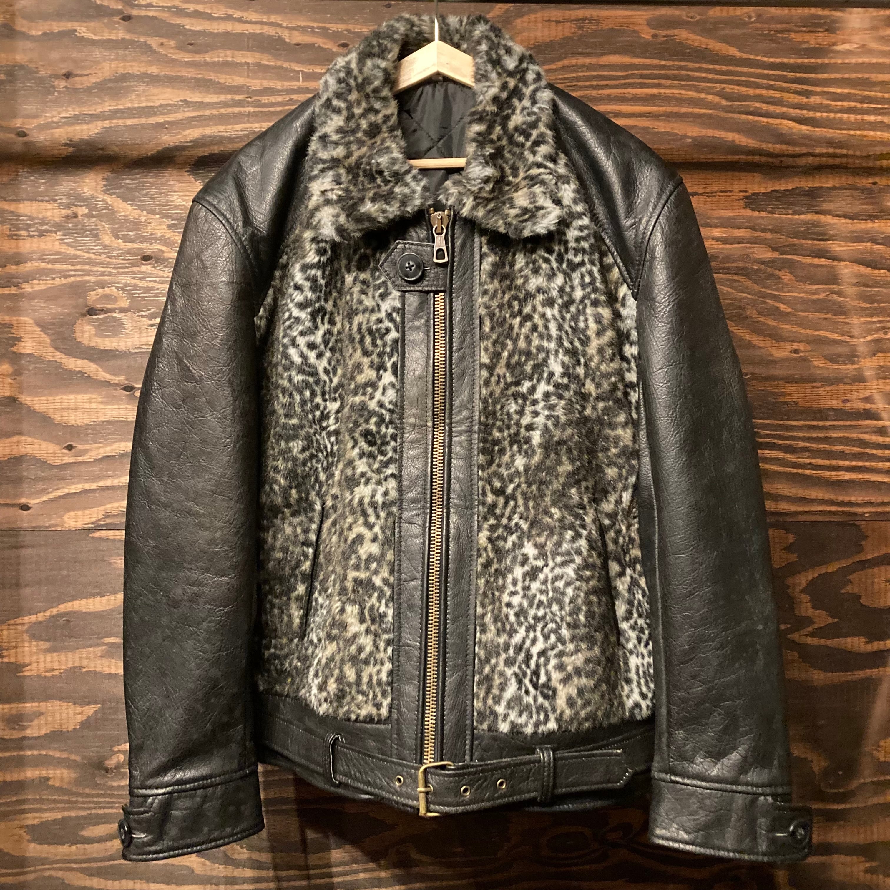 Vintage Leather Grizzly Jacket 再構築 熊ジャン オワジャン