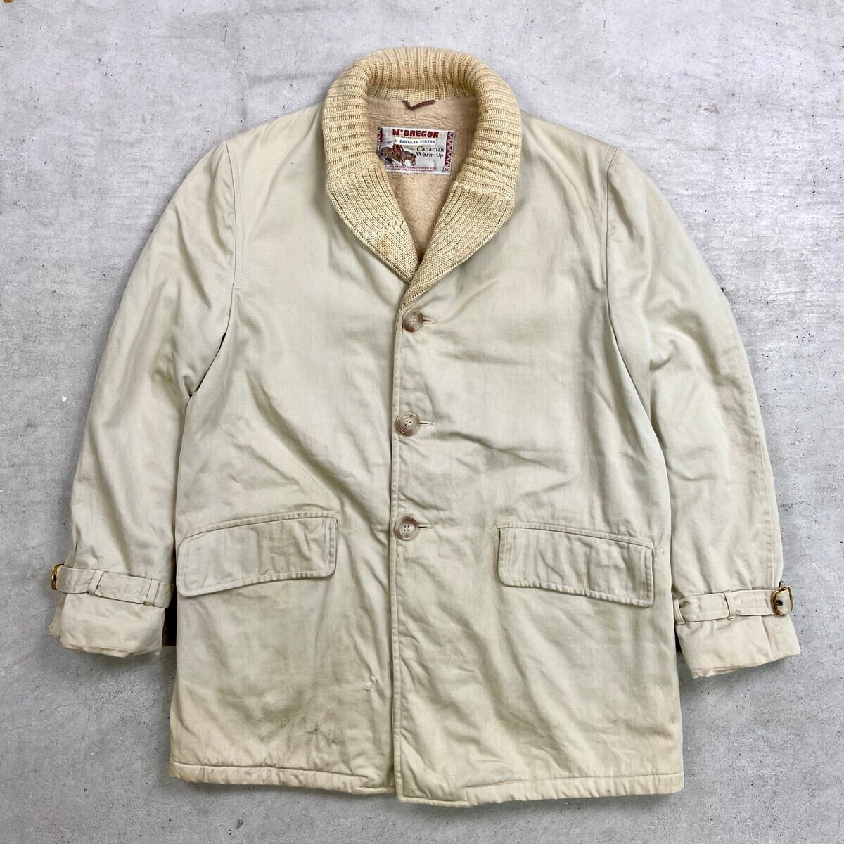 70年代 英国製 Aquascutum アクアスキュータム ステンカラーコート メンズL相当 レディースXL相当 古着 70s ヴィンテージ VINTAGE オフホワイト アイボリー 生成り 70年代 英国製 Aquascutum アクアスキュータム ステンカラーコート