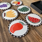 ボルジェス木版画 BACARO BORGES コースター 6枚セット