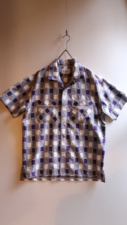 KUON/クオン half sleeves shirt  #2001-SH04 吉野格子 purple check