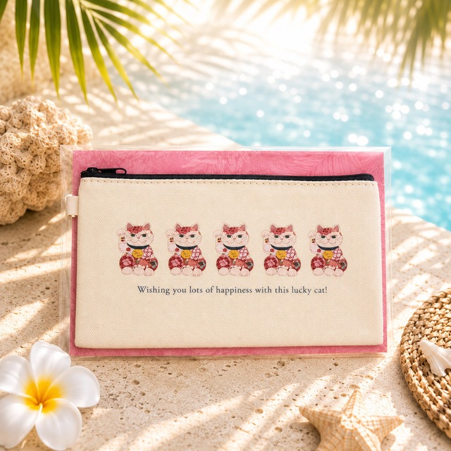 【COOK】LUCKY CAT キャンパスポーチ