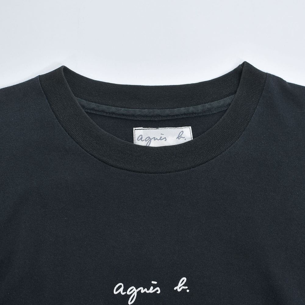 90s フランス製 agnès b. アニエスベー ロゴ刺繍 Tシャツ フレンチ