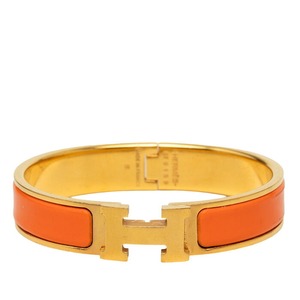 エルメス クリックH PM ブレスレット オレンジ ゴールド メッキ エナメル レディース HERMES 中古