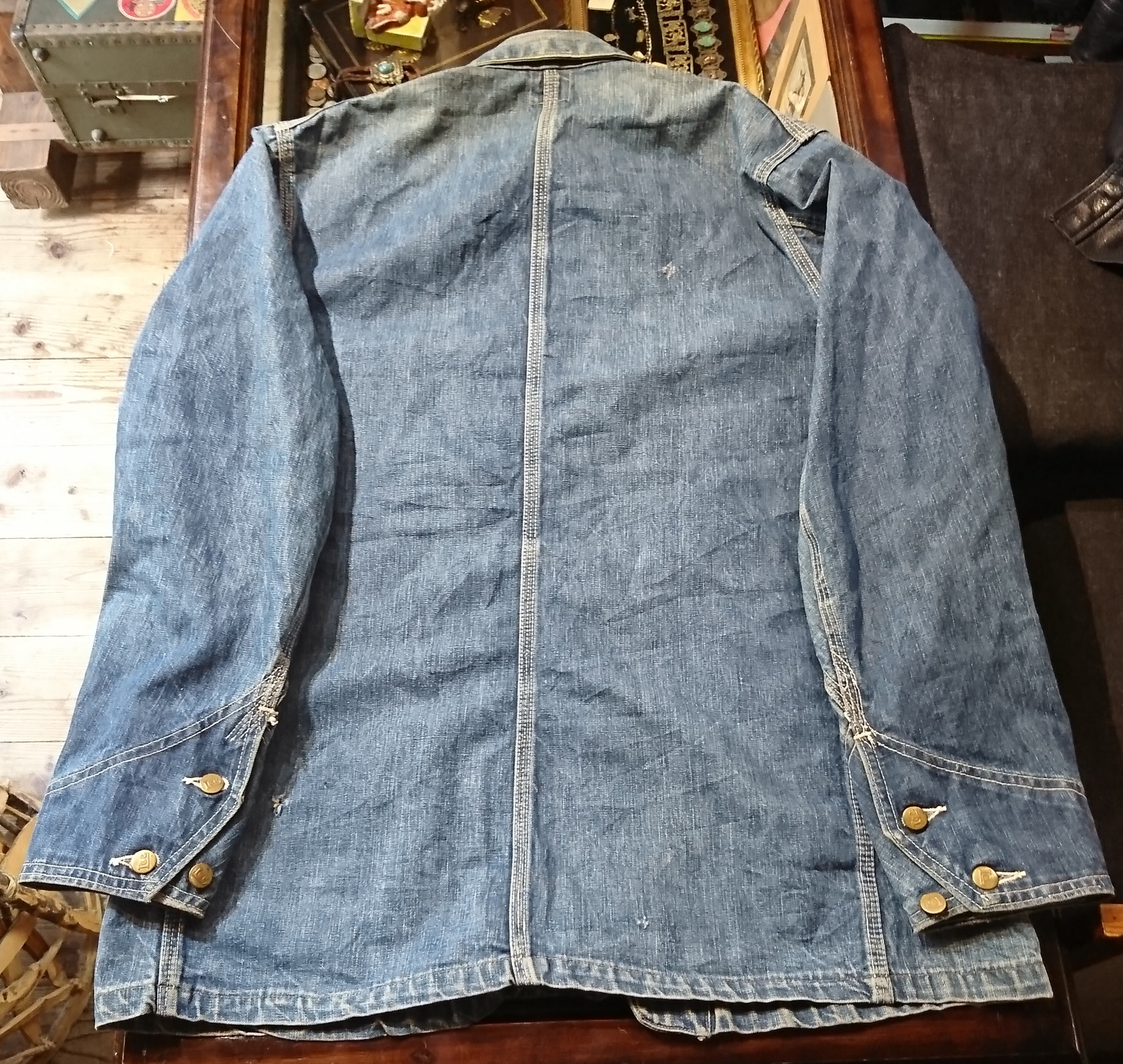 40s vintage lee 91-j denim cover all long L house mark