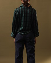 1980's Saint Laurent - Rive Gauche / Plaid Tie Blouse