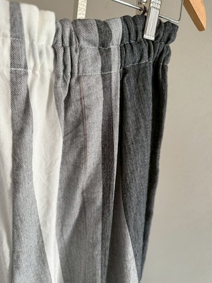 1) ワイドパンツ ロング ポケット コットン  WH/GY●  玉木新雌 tamaki niime