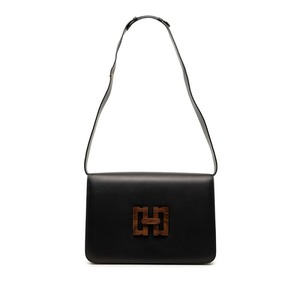 サルヴァトーレフェラガモ ロゴ 肩掛け ショルダーバッグ ブラック レザー レディース Salvatore Ferragamo 【中古】