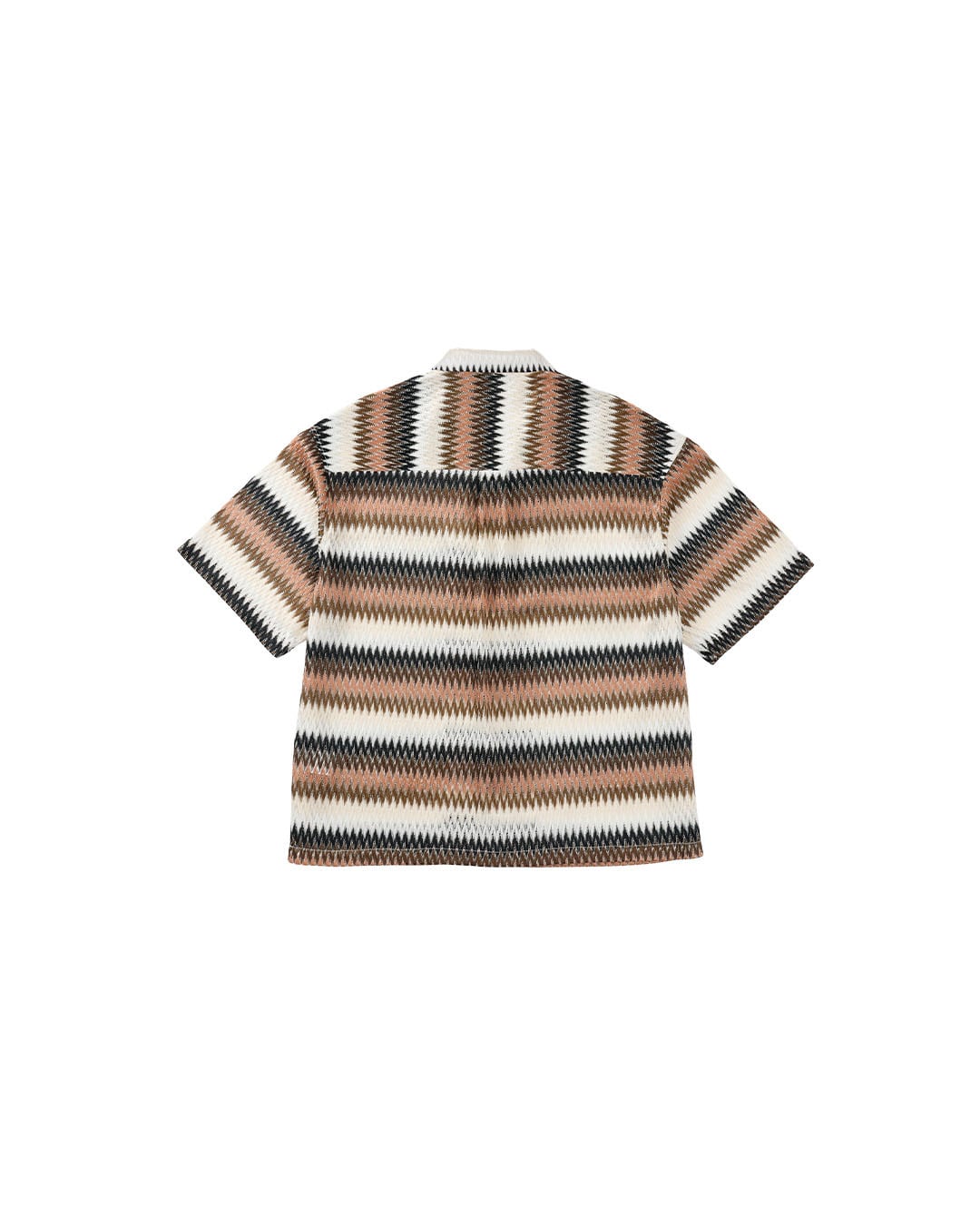 Re:room】ZIGZAG PATTERN MESH OPEN COLLAR SHIRT［RES130］ | #Re