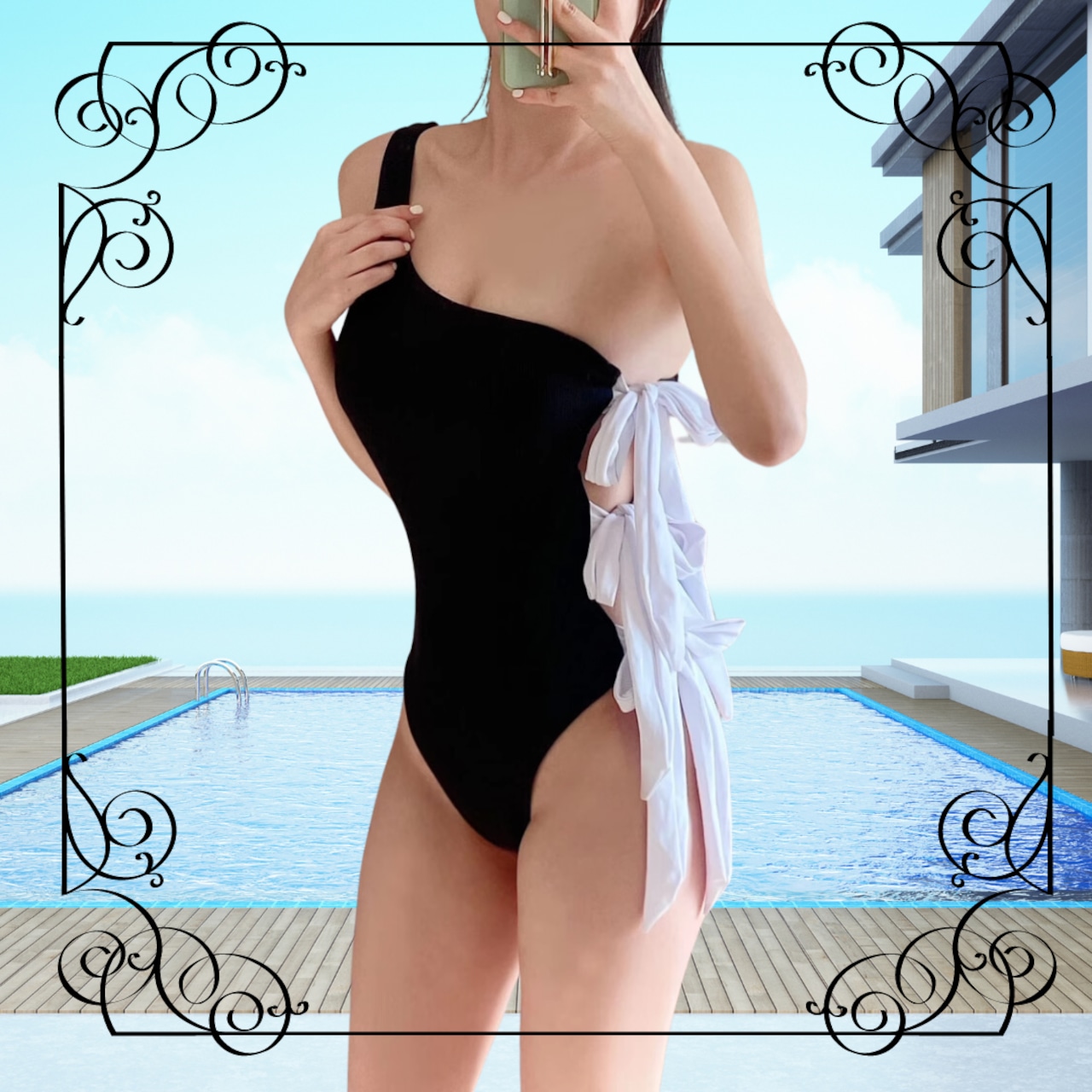 Herlipto Mykonos One 古る Piece Swimsuit 水着 M Herlipto Mykonos One 古る Piece Swimsuit 水着 M
