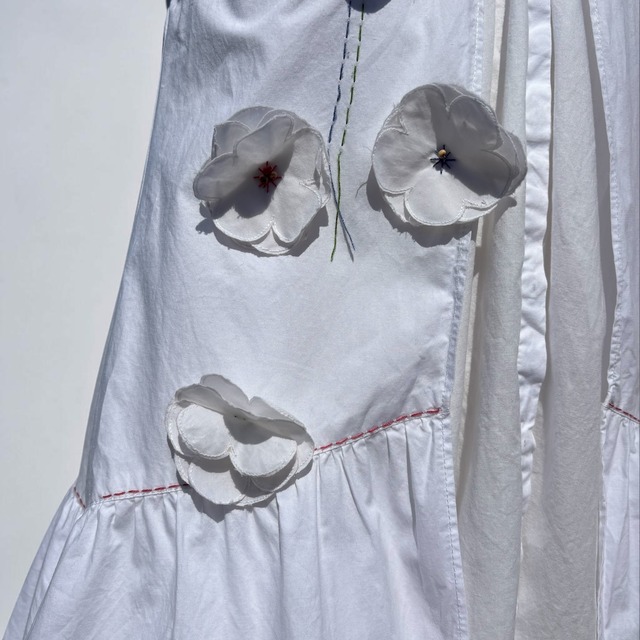【KIDS】KENZO Junior White Dress with Floral Detail size: 110–120cm（5–7y）