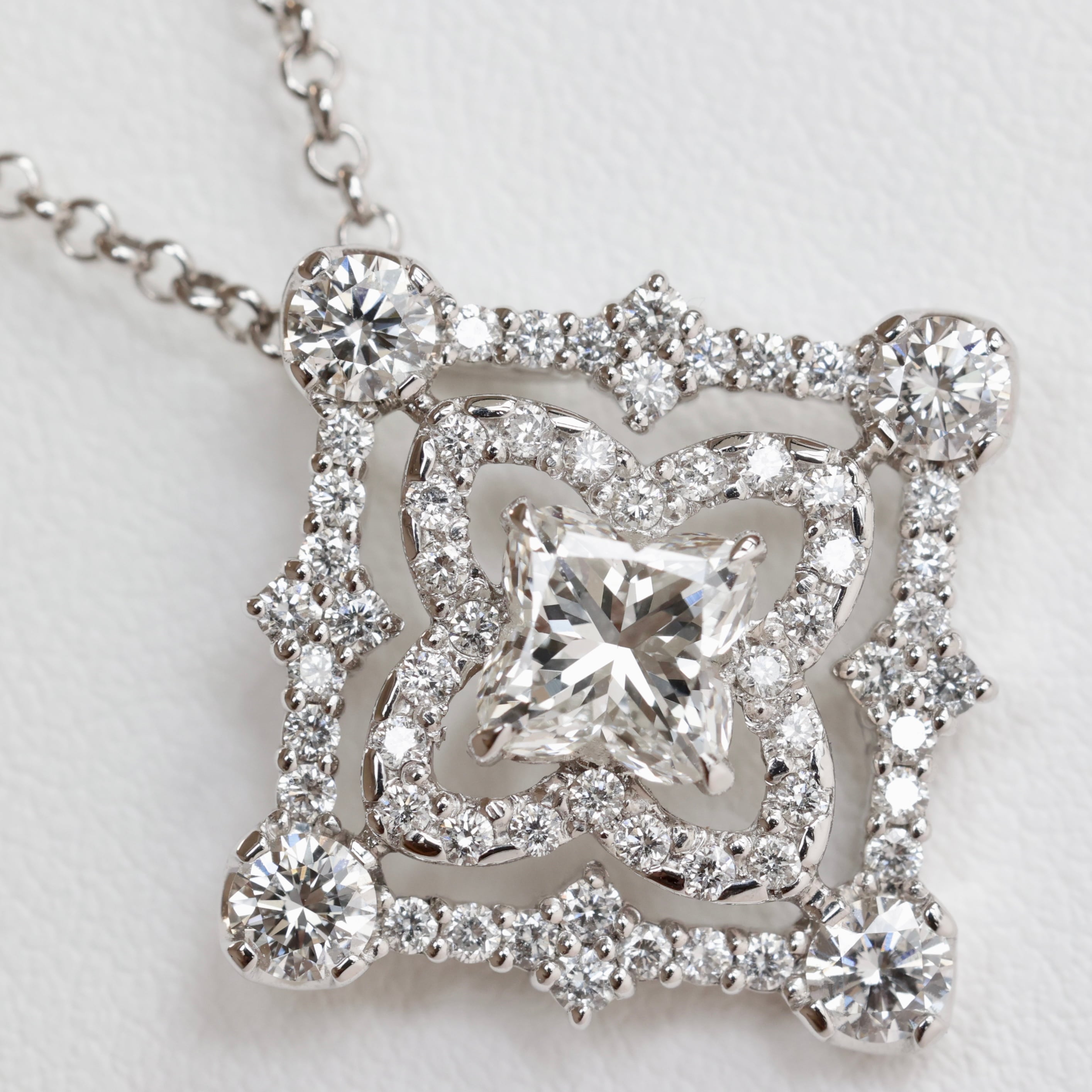 Pt900 リリーカット ダイヤモンド 1.017ct 1.11ct ネックレス G VS1 