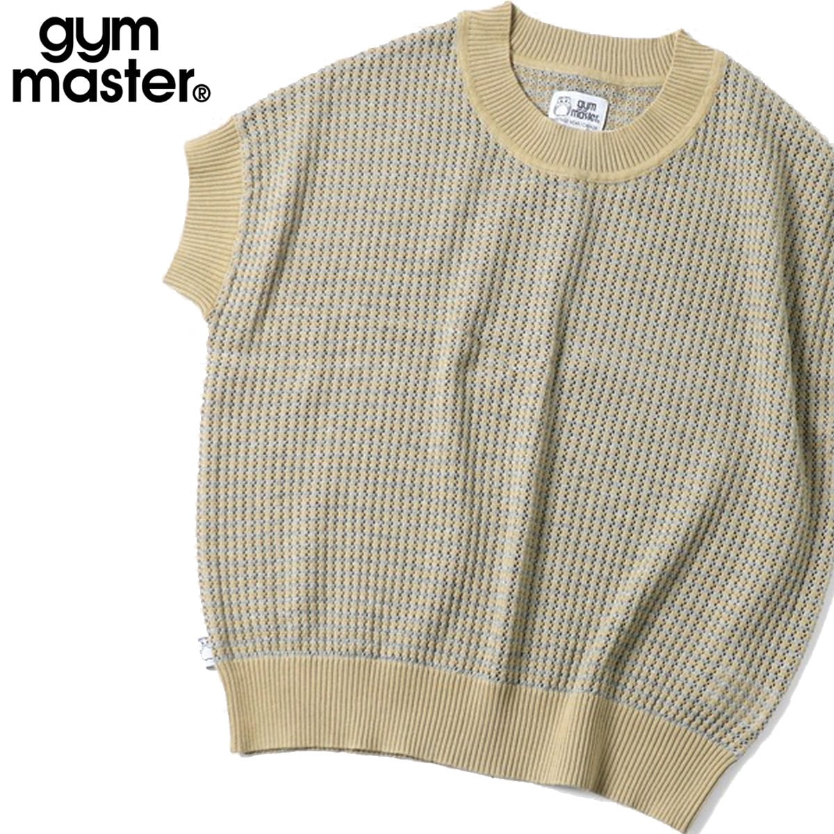 gym master ジムマスター 透かし編みメッシュニット ボーダーフレンチ