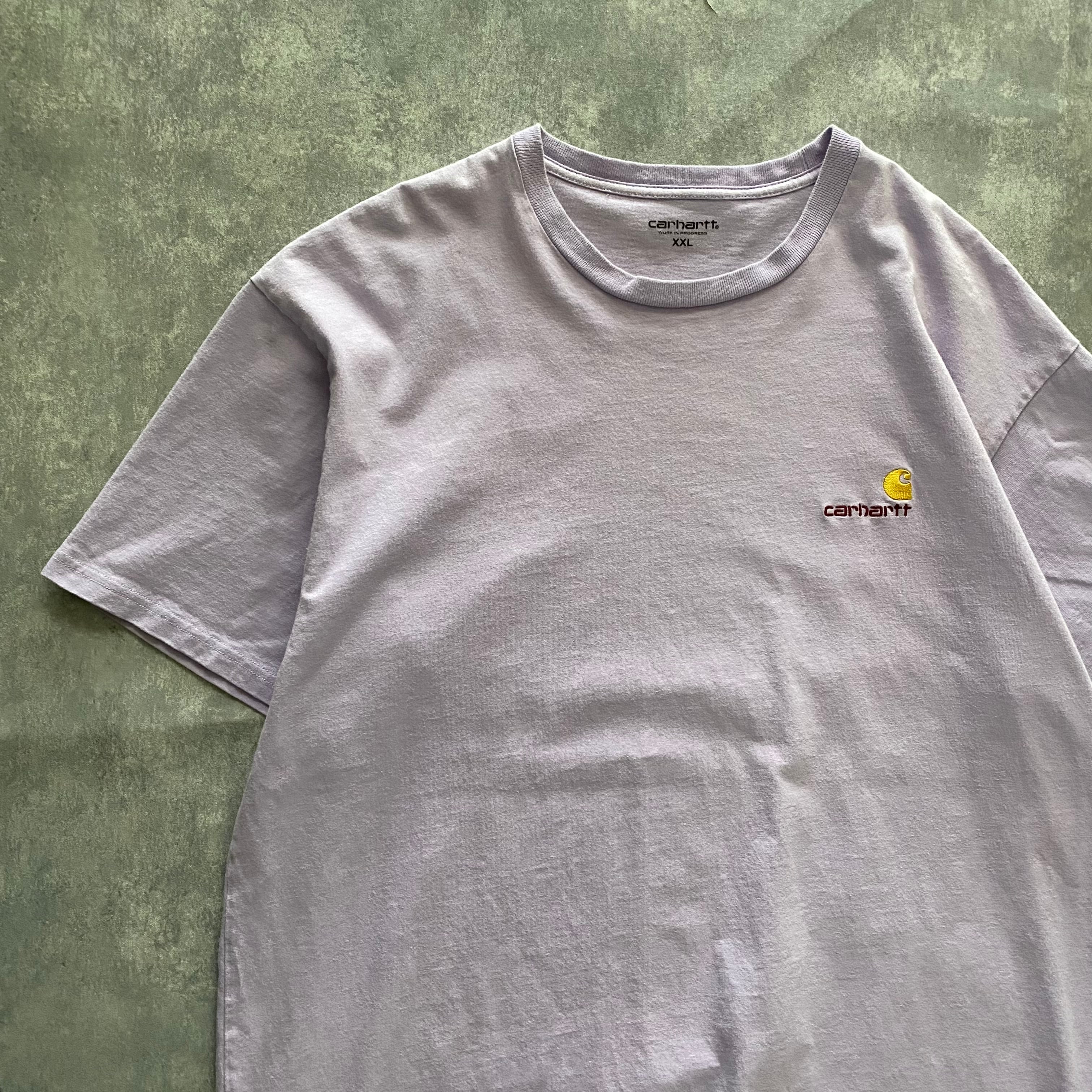 【希少カラー】カーハートWIP パープル　ワンポイント　刺繍ロゴ　Tシャツ